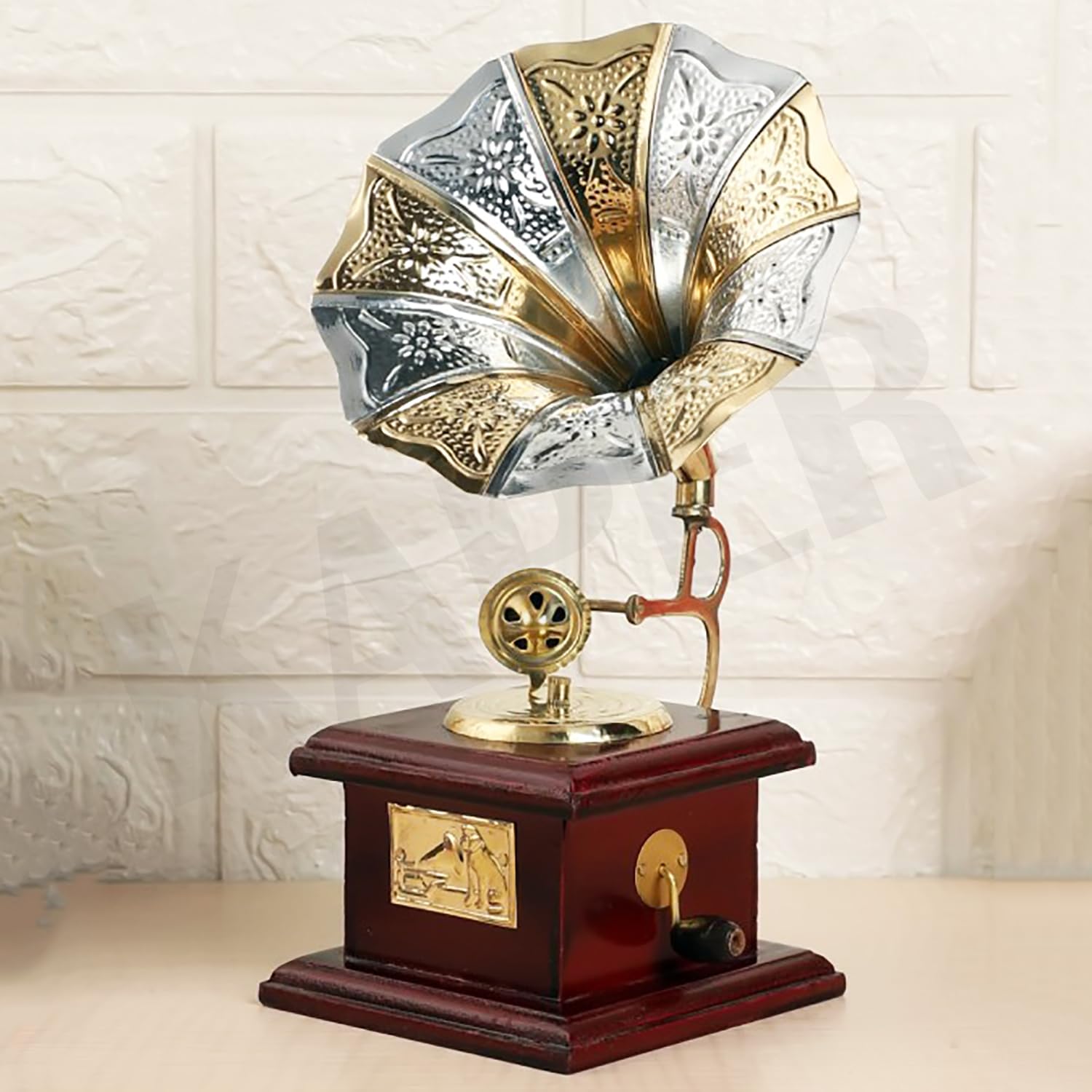 KAPER Antique Gramophone Decorative Showpiece (10 Inches) Handicraft Mini…