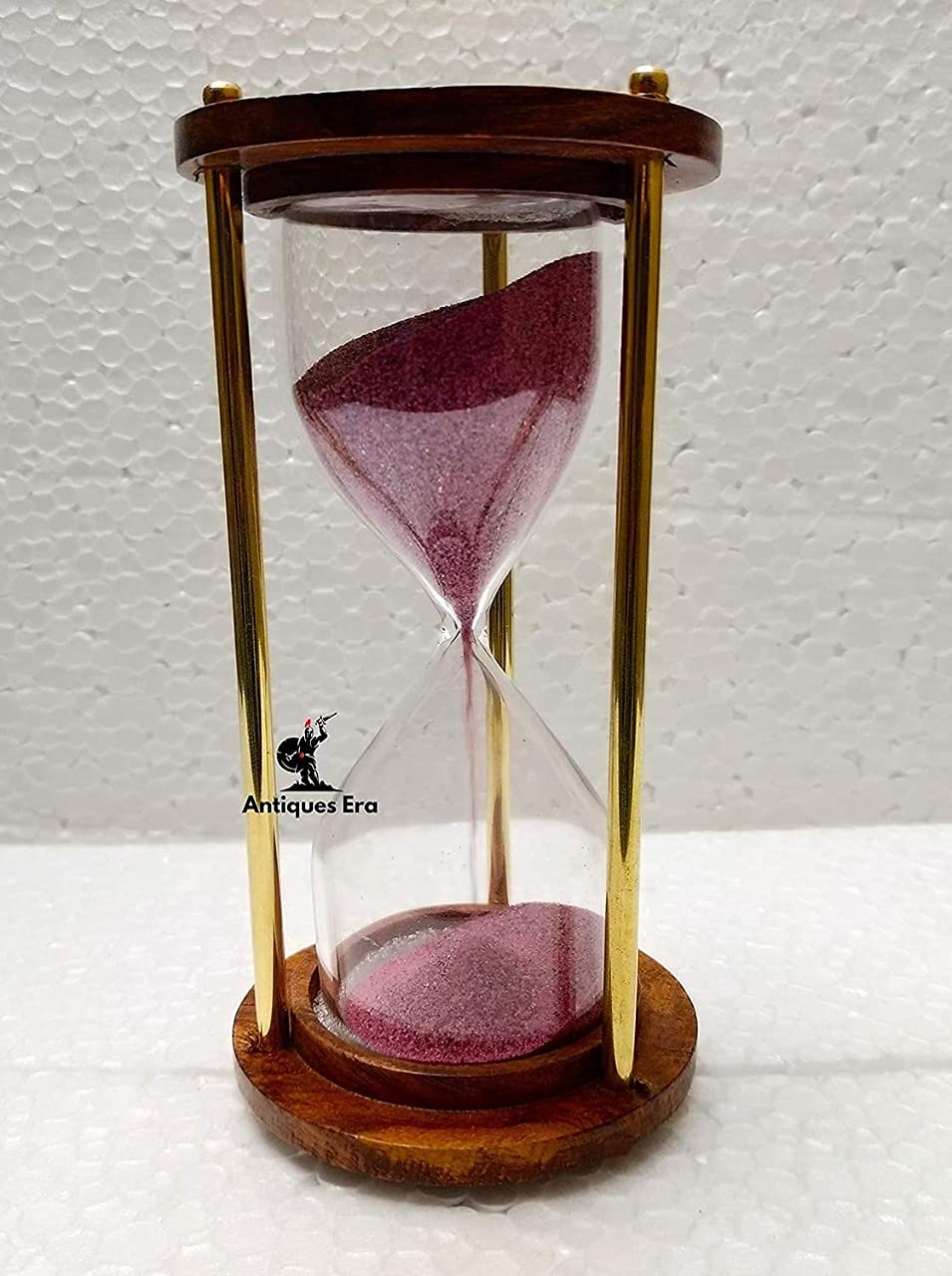 NDI Wooden And Brass 5 Minutes Sand Timer Hour Glass Clock Home Decor Ideal…