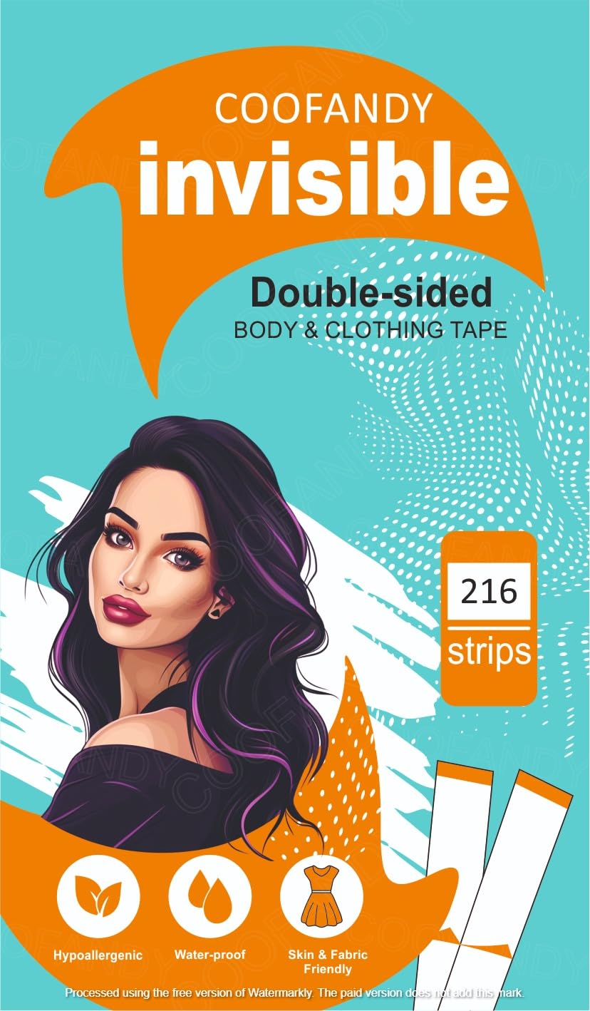 COOFANDY 216 Strips Double Sided Tape for Fashion, Clothing and Body | All...