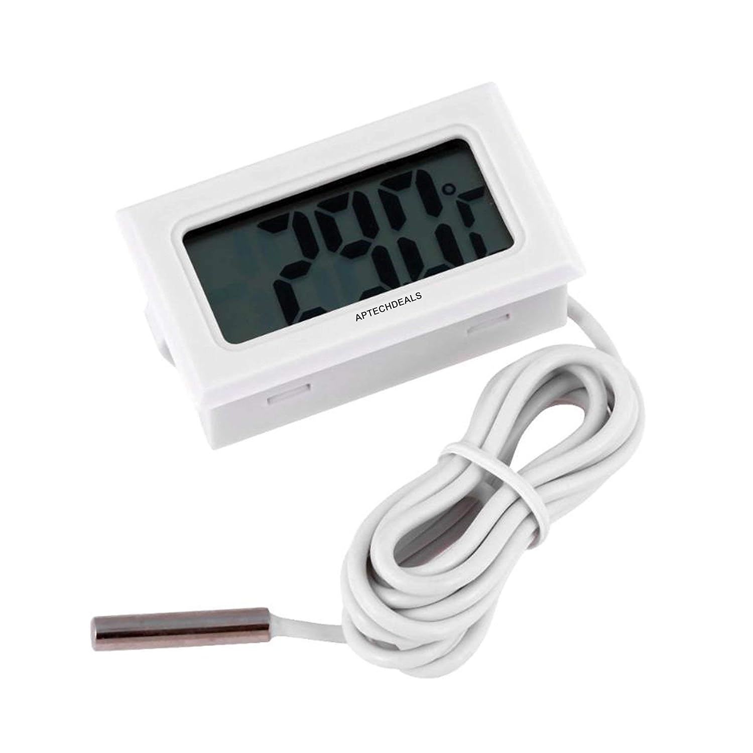 AptechDeals Mini LCD digital thermometer sensor wired for Room...